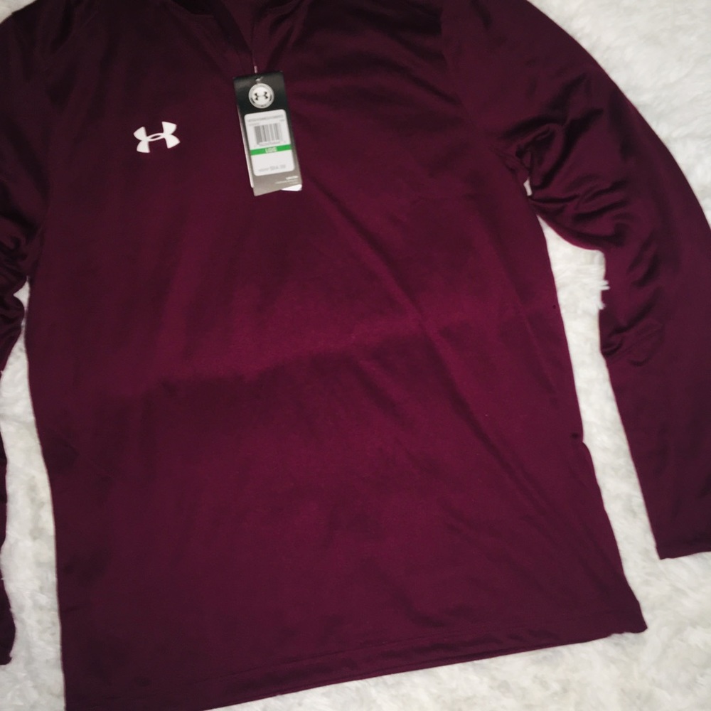 Under Armour Burgundy Wine 1/4 Zip   Long Sleeve L - Picture 4 of 8